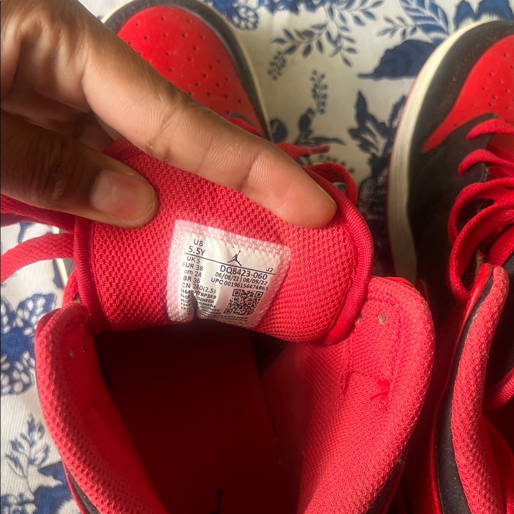 Red and Black High-Top Sneakers
